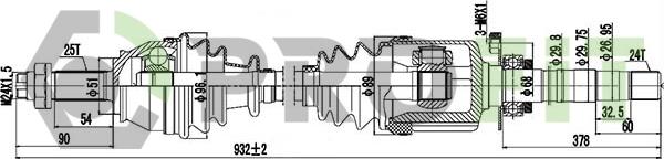 Profit 2730-0636 - Приводний вал autocars.com.ua