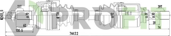 Profit 2730-1249 - Приводной вал avtokuzovplus.com.ua