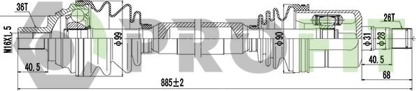 Profit 2730-3028 - Приводной вал autodnr.net