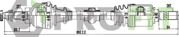 Profit 2730-3066 - Приводной вал avtokuzovplus.com.ua