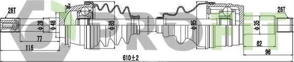 Profit 2730-3098 - Приводной вал avtokuzovplus.com.ua