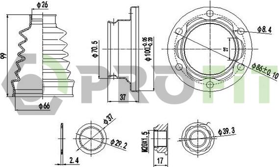 Profit 2810-0012 XLB - Пильник, приводний вал autocars.com.ua