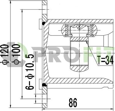 Profit 2810-2032 - Шарнирный комплект, ШРУС, приводной вал avtokuzovplus.com.ua