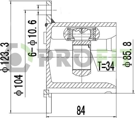 Profit 2810-2040 - Шарнирный комплект, ШРУС, приводной вал avtokuzovplus.com.ua