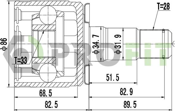 Profit 2810-2043 - Шарнирный комплект, ШРУС, приводной вал autodnr.net