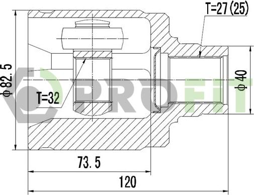 Profit 2810-2045 - Шарнирный комплект, ШРУС, приводной вал autodnr.net