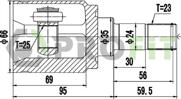 Profit 2810-2063 - Шарнирный комплект, ШРУС, приводной вал avtokuzovplus.com.ua