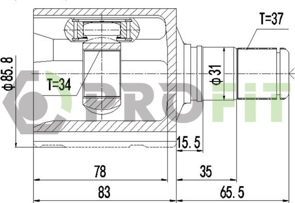 Profit 2810-3053 - Шарнірний комплект, ШРУС, приводний вал autocars.com.ua