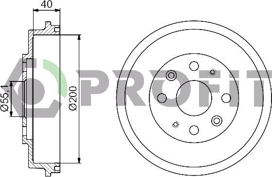 Profit 5020-0050 - Гальмівний барабан autocars.com.ua