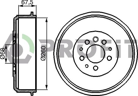 Profit 5020-0100 - Гальмівний барабан autocars.com.ua