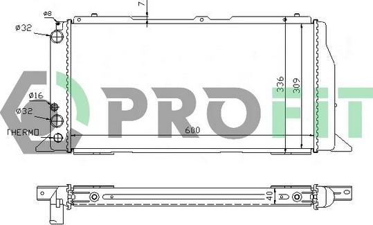 Profit PR 0012A2 - Радіатор, охолодження двигуна autocars.com.ua