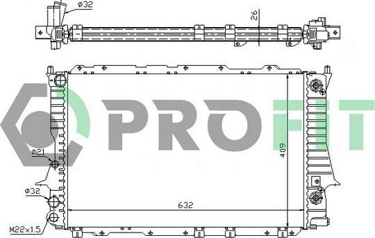 Profit PR 0012A4 - Радіатор, охолодження двигуна autocars.com.ua