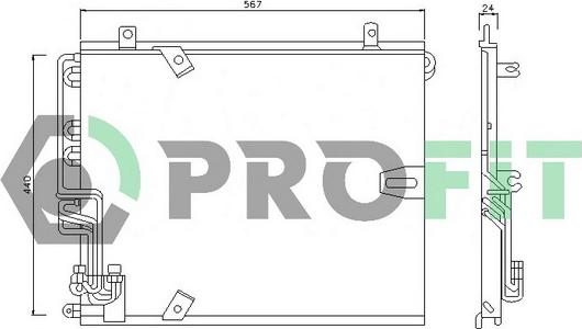 Profit PR 0060C1 - Конденсатор кондиционера avtokuzovplus.com.ua