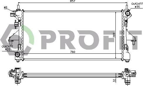 Profit PR 0540N3 - Радіатор, охолодження двигуна autocars.com.ua