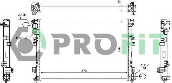 Profit PR 0545A1 - Радіатор, охолодження двигуна autocars.com.ua