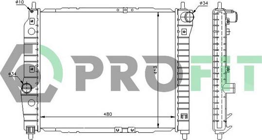 Profit PR 1703A2 - Радіатор, охолодження двигуна autocars.com.ua