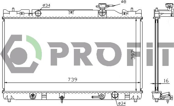 Profit PR 1830A2 - Радіатор, охолодження двигуна autocars.com.ua