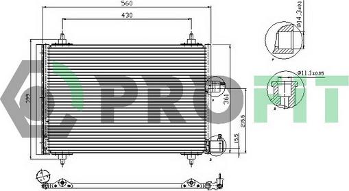 Profit PR 1903C1 - Конденсатор кондиционера avtokuzovplus.com.ua