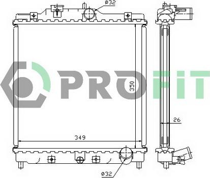 Profit PR 2911A1 - Радіатор, охолодження двигуна autocars.com.ua