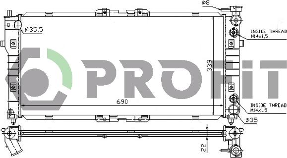 Profit PR 3030A3 - Радиатор, охлаждение двигателя avtokuzovplus.com.ua