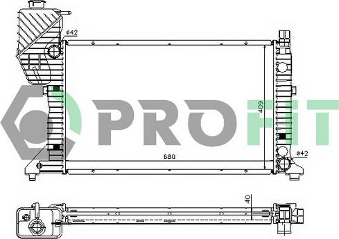 Profit PR 3546A2 - Радіатор, охолодження двигуна autocars.com.ua