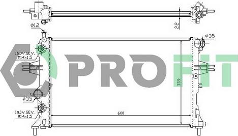 Profit PR 5054A1 - Радіатор, охолодження двигуна autocars.com.ua