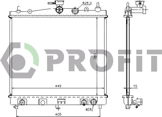 Profit PR 6055A1 - Радиатор, охлаждение двигателя avtokuzovplus.com.ua