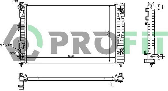 Profit PR 9539A1 - Радиатор, охлаждение двигателя avtokuzovplus.com.ua