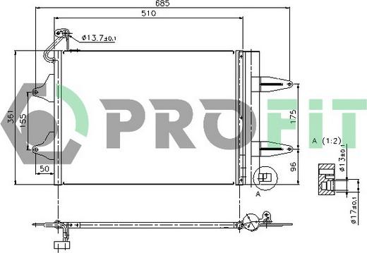 Profit PR 9550C1 - Конденсатор кондиционера avtokuzovplus.com.ua