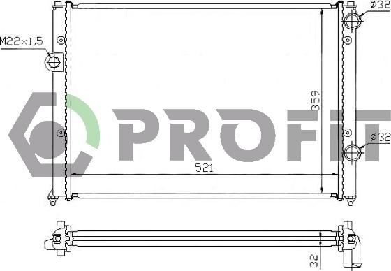 Profit PR 9565A3 - Радиатор, охлаждение двигателя avtokuzovplus.com.ua