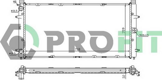 Profit PR 9567A1 - Радіатор, охолодження двигуна autocars.com.ua