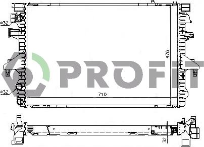 Profit PR 9567A6 - Радіатор, охолодження двигуна autocars.com.ua