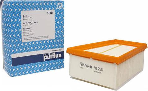 Purflux A1231 - Воздушный фильтр avtokuzovplus.com.ua