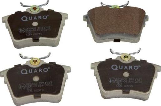 QUARO QP4462 - Тормозные колодки, дисковые, комплект avtokuzovplus.com.ua