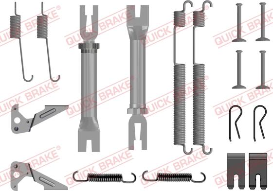 QUICK BRAKE 105-0053S - Комплект пружинок колодок стояночного гальма з комплектом регулятора стояночного гальма autocars.com.ua