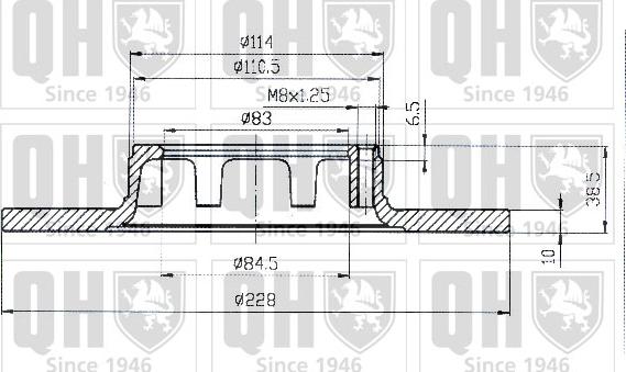 Quinton Hazell BDC1026 - Тормозной диск avtokuzovplus.com.ua