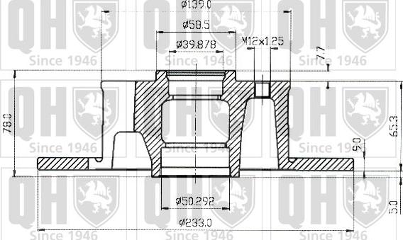 Quinton Hazell BDC1034 - Гальмівний диск autocars.com.ua