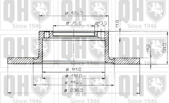 Quinton Hazell BDC3141 - Гальмівний диск autocars.com.ua