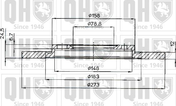 Quinton Hazell BDC3156 - Гальмівний диск autocars.com.ua