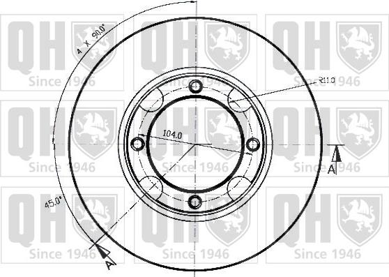 Quinton Hazell BDC3176 - Тормозной диск avtokuzovplus.com.ua