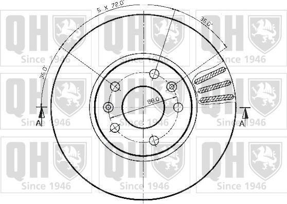 Quinton Hazell BDC3180 - Гальмівний диск autocars.com.ua