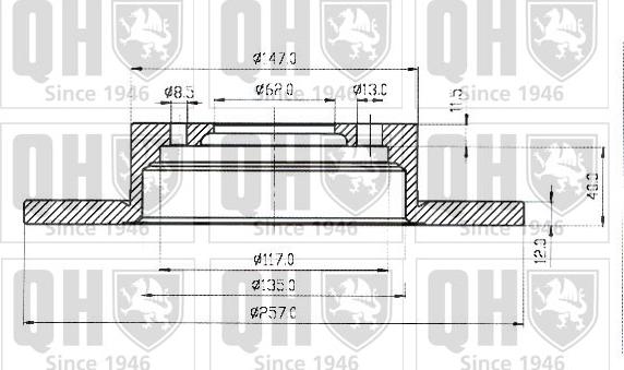 Quinton Hazell BDC3193 - Тормозной диск avtokuzovplus.com.ua