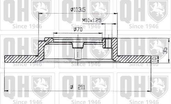 Quinton Hazell BDC3233 - Гальмівний диск autocars.com.ua