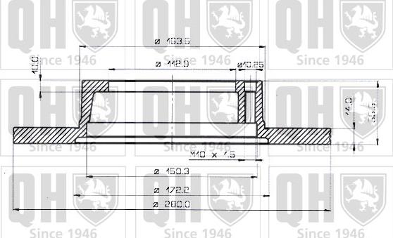 Quinton Hazell BDC3283 - Тормозной диск avtokuzovplus.com.ua