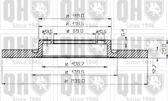 Quinton Hazell BDC3330 - Гальмівний диск autocars.com.ua