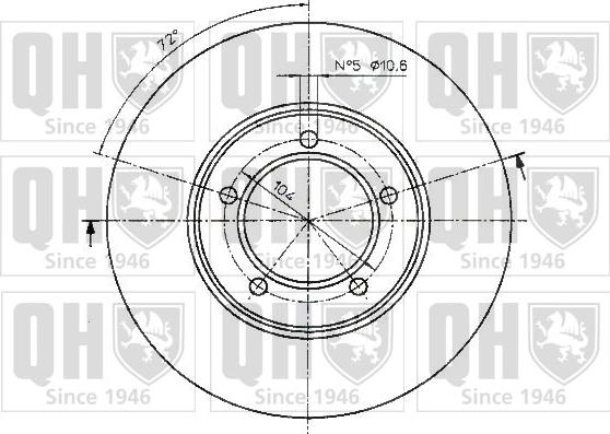 Quinton Hazell BDC3335 - Гальмівний диск autocars.com.ua