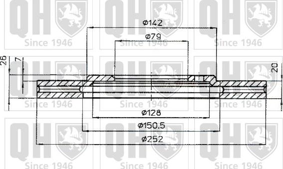 Quinton Hazell BDC3335 - Тормозной диск avtokuzovplus.com.ua