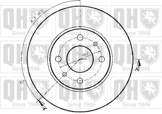 Quinton Hazell BDC3436 - Тормозной диск avtokuzovplus.com.ua