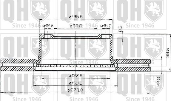 Quinton Hazell BDC3443 - Гальмівний диск autocars.com.ua