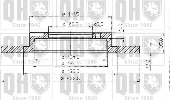 Quinton Hazell BDC3462 - Тормозной диск autodnr.net